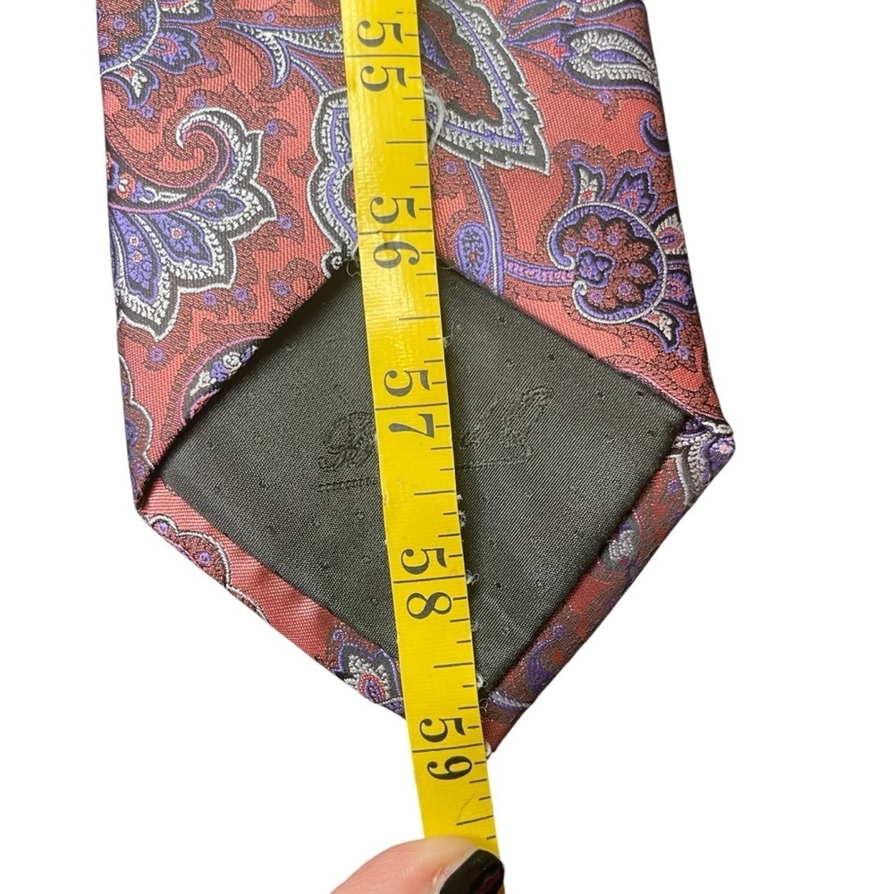 Brand Q Pink Purple Paisley Neck Tie Microfiber Career Office Easter Business‎ - Picture 7 of 9